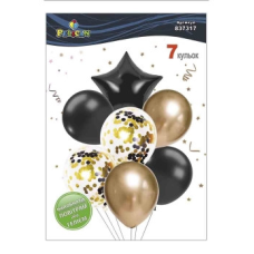 Набір із 7 кульок “Зірка, чорний мікс із золотом“ Pelican (837317) KNZ