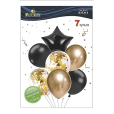 Набір із 7 куль “Зірка, чорно-золотий мікс із хромом“ Pelican (837313) KNZ