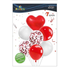 Набір із 7 кульок “Серце, біло-червоний мікс“ Pelican (837307) KNZ