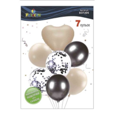 Набір із 7 кульок “Серце, лате мікс із чорним хромом“ Pelican (837305) KNZ