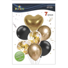 Набір із 7 куль “Серце, золотий мікс із хромом“ Pelican (837302) KNZ