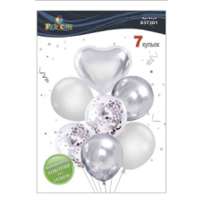 Набір із 7 кульок “Серце, срібний мікс із хромом“ Pelican (837301) KNZ