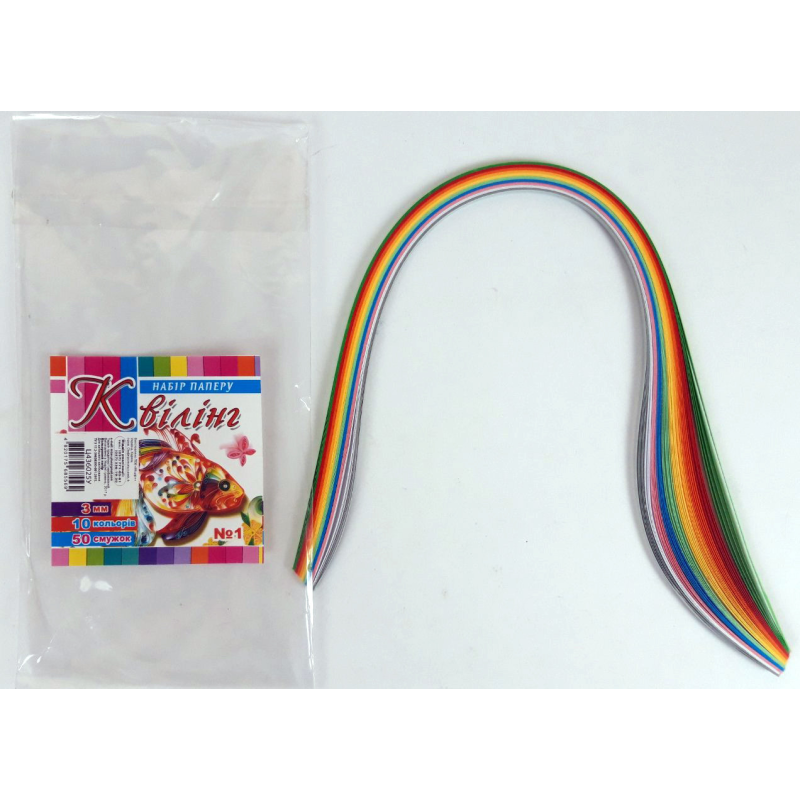 Набір для квілінгу 10 кольорів 3мм 50 смужок №1 для творчості Ц436025У KNZ