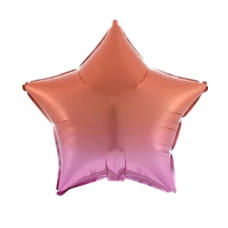 Кулька фольгована 18“ ЗВІЗДА ОМБРІ Жовтогарячо-рожева 45 см (ціна за упак/5шт) (832676) KNZ