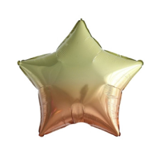 Кулька фольгована 18“ ЗВЕЗДА ОМБРЕ ЯНТАРНО- ЗОЛОТАЯ 45см (цена за упак/5шт) (832677) KNZ