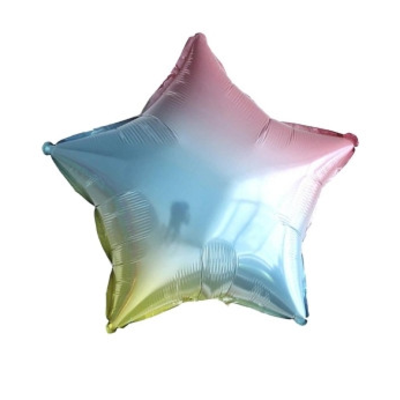 Кулька фольгований PELICAN ЗВІЗДА ГРАДІЄНТ МЕТАЛІК ЖЕМЧУЖИНА 45 см (5 шт) (832697) KNZ