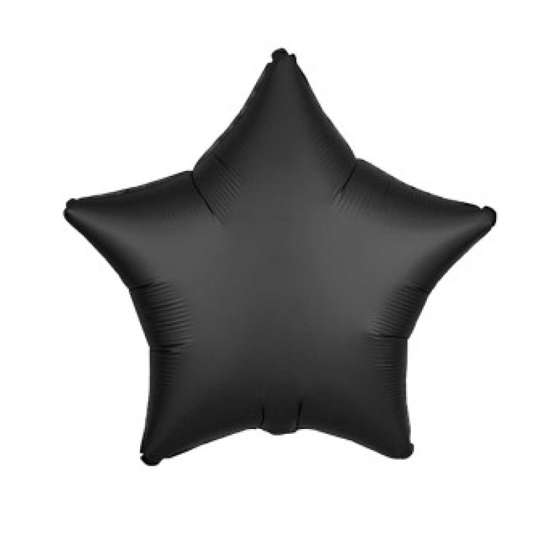 Кулька фольгований Pelican 10“ ЗВІЗДА САТИН ЧОРНА 25 см, (ціна за упак/5шт) (832738) KNZ