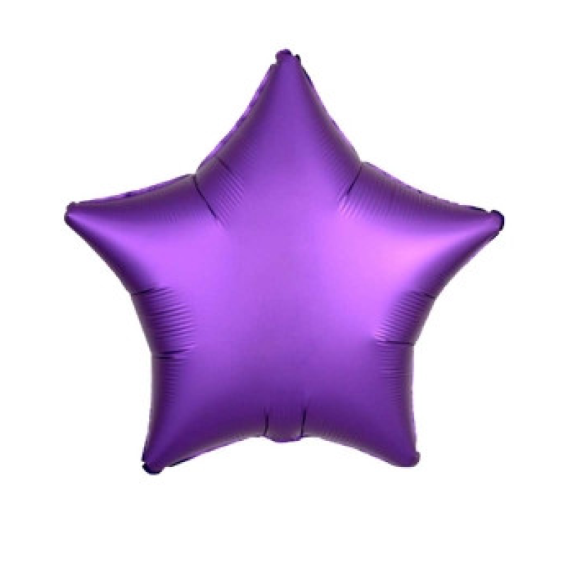 Кулька фольгований Pelican 10“ ЗВІЗДА САТИН ФІОЛТЕВА 25 см, (ціна за упак/5шт) (832743) KNZ