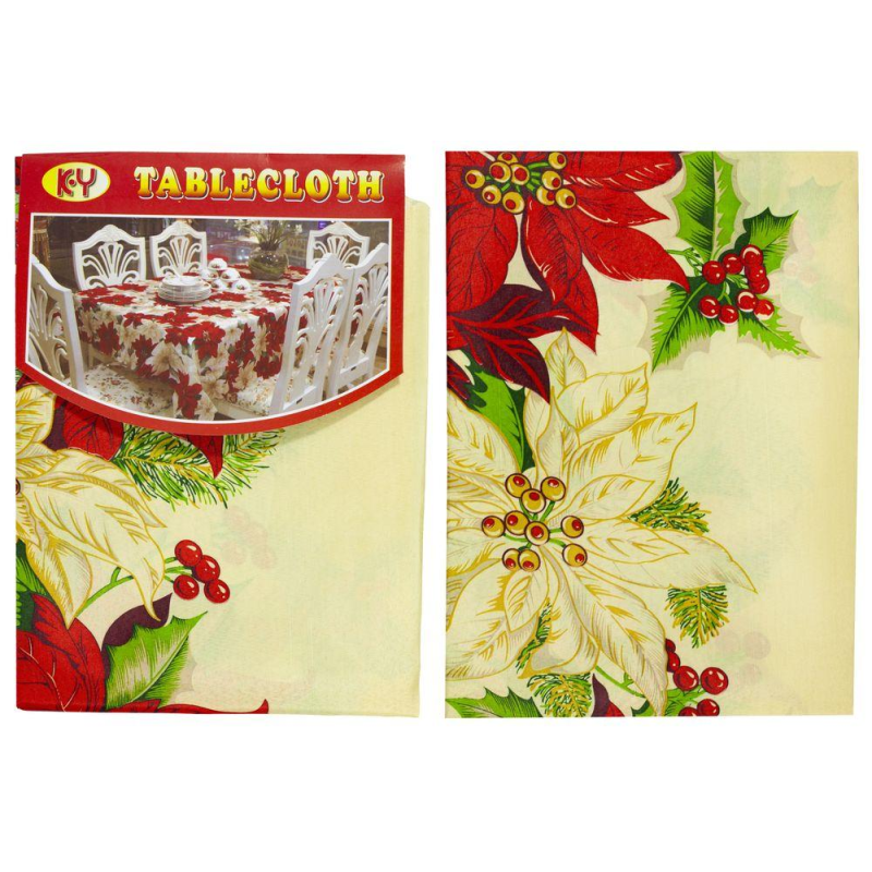 Скатертина новорічна “Квіти“ 150х180 см Різнобарвний Unison (6220-255) KNZ