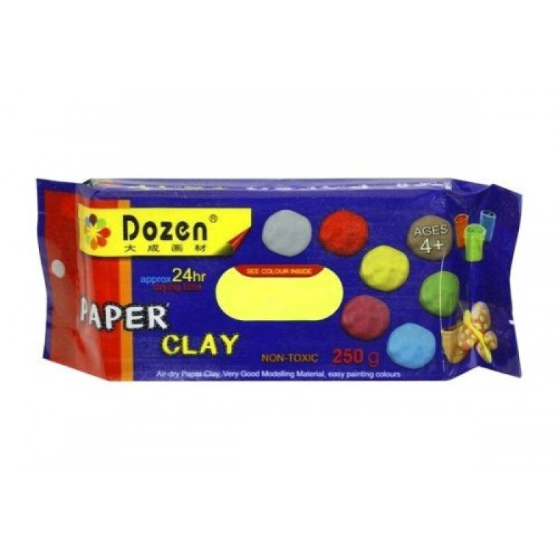 Паста для моделювання PLC-250Y жовта 250 гр (сохне на повітрі, не вимагає випалу) KNZ