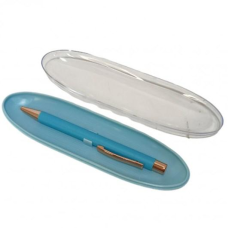 Ручка кулькова металева в пластиковому футлярі A-Plus А-922 блакитна KNZ