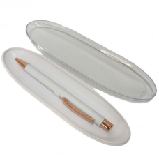 Ручка кулькова металева в пластиковому футлярі A-Plus А-923 біла KNZ