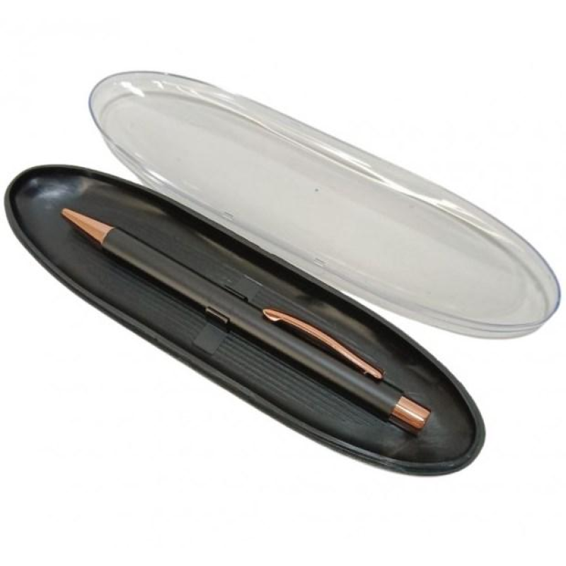 Ручка кулькова металева в пластиковому футлярі A-Plus А-924 чорна KNZ