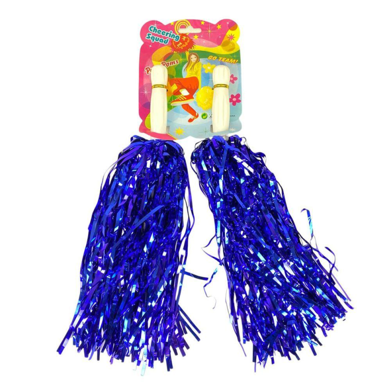 Помпони для чорнидингу та танців сині 2 шт, з ручкою (0815-100 dark blue) KNZ