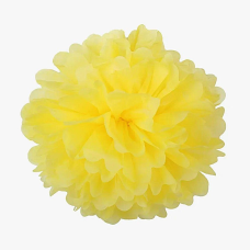 Помпони декоративні паперові 25 см Жовті (0815-22 Yellow) KNZ