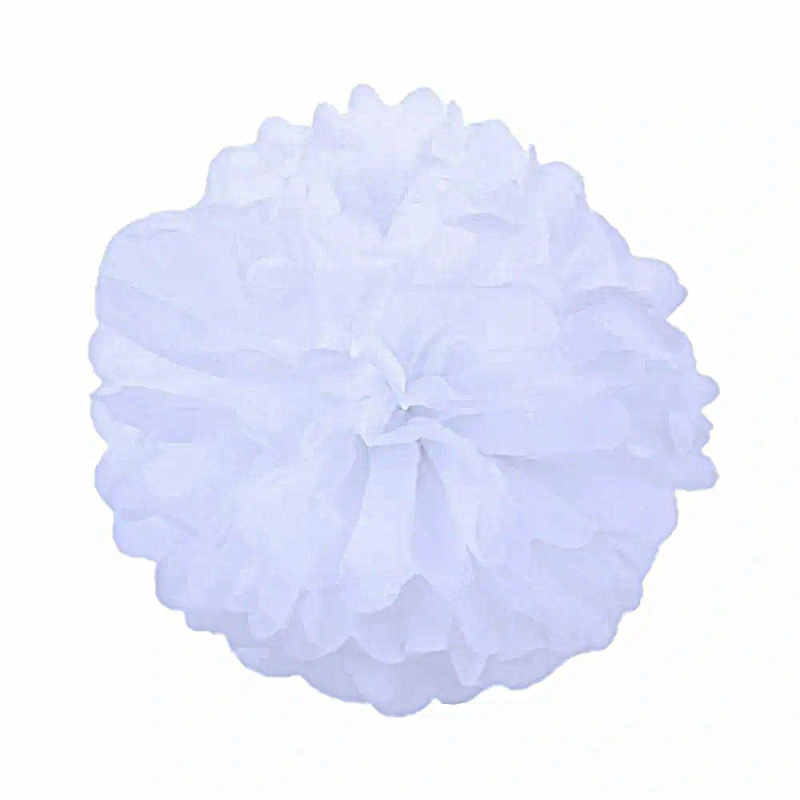 Помпони декоративні паперові 35 см БІЛОВІ (0815-24 white) KNZ