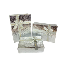 Набір коробок 3 шт прямокутні, 29 х 21 х 10 см Крокодил (10235-silver)