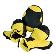 Боксерський набір жовто-чорні рукавички та лапа Strateg  2084 KNZ