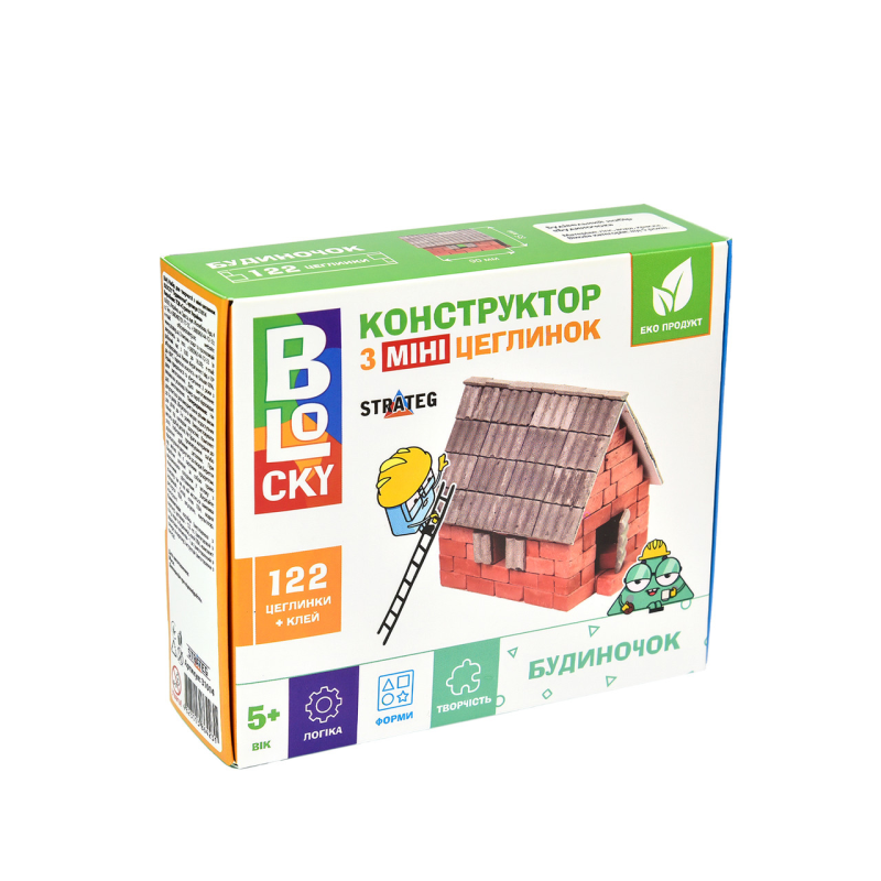 Конструктор з міні-цеглинок BLOCKY Будиночок Strateg 31014 Будівельний набір для творчості KNZ