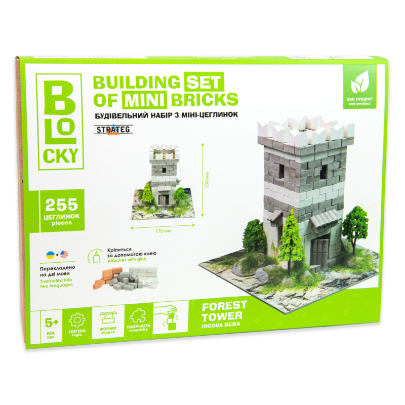 Конструктор з міні-цеглинок BLOCKY Лісова Вежа 31019 Будівельний набір для творчості KNZ