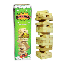 Настільна гра Дженга 60 дерев“яних брусків українською мовою Strateg 30771 Джанга KNZ