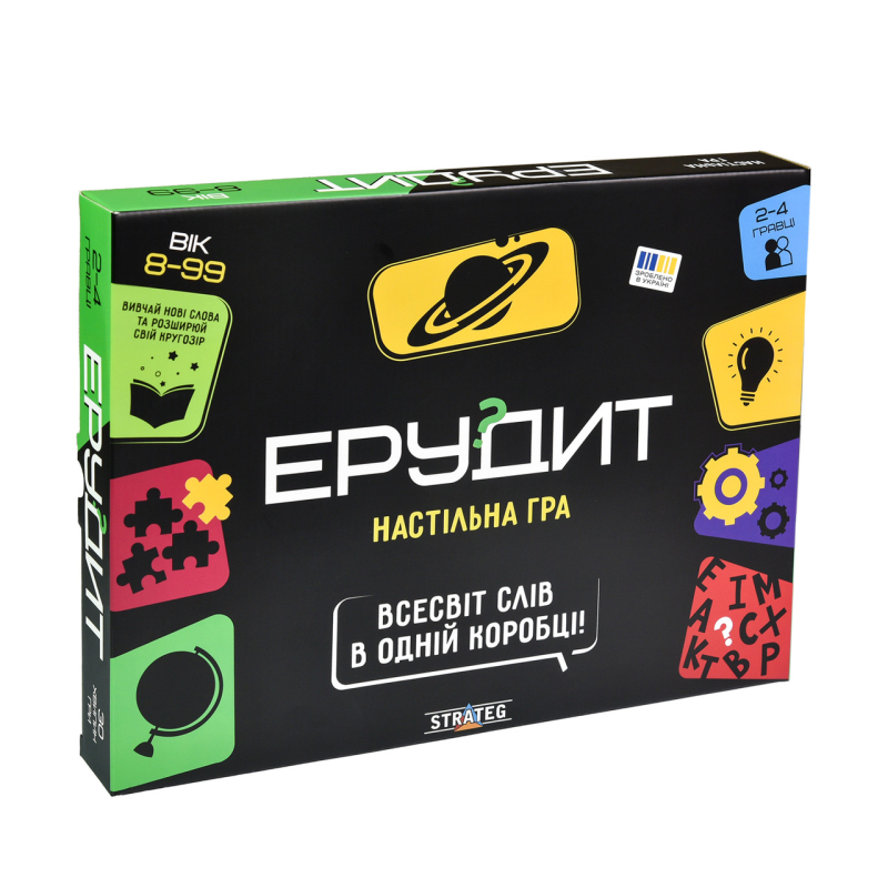 Настільна гра Strateg Ерудит українською мовою 30451 KNZ