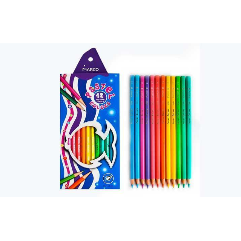 Набір кольорових олівців 12 кольорів MARCO “Pastel Colors“ 5200-12СВ KNZ