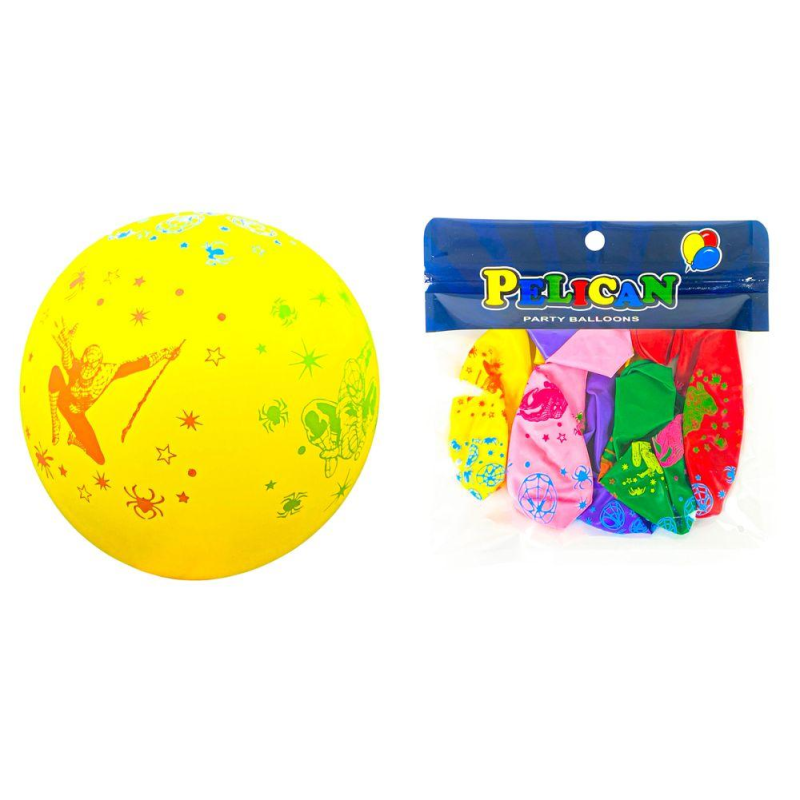 Кульки 12“ (30 см) “Людина-павук“ різнобарвні — 5 шт (1205С-504) KNZ Кульки 12“ (30 см) “Людина-павук“ різнобарвні — 5 шт (1205С-504) KNZ