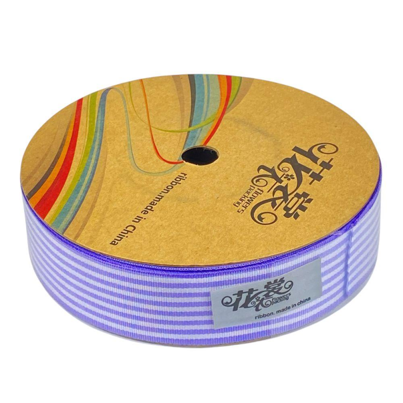 Стрічка декоративна смугаста 28 мм х 25 м (R.HJSD violet) KNZ