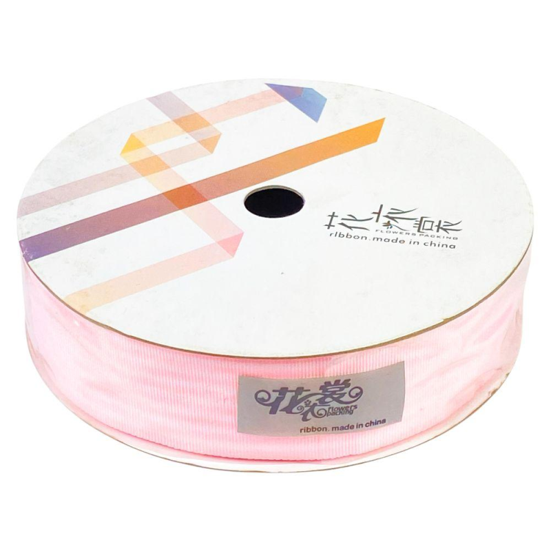 Стрічка декоративна смугаста 28 мм х 25 м (R.HJSD pink) KNZ