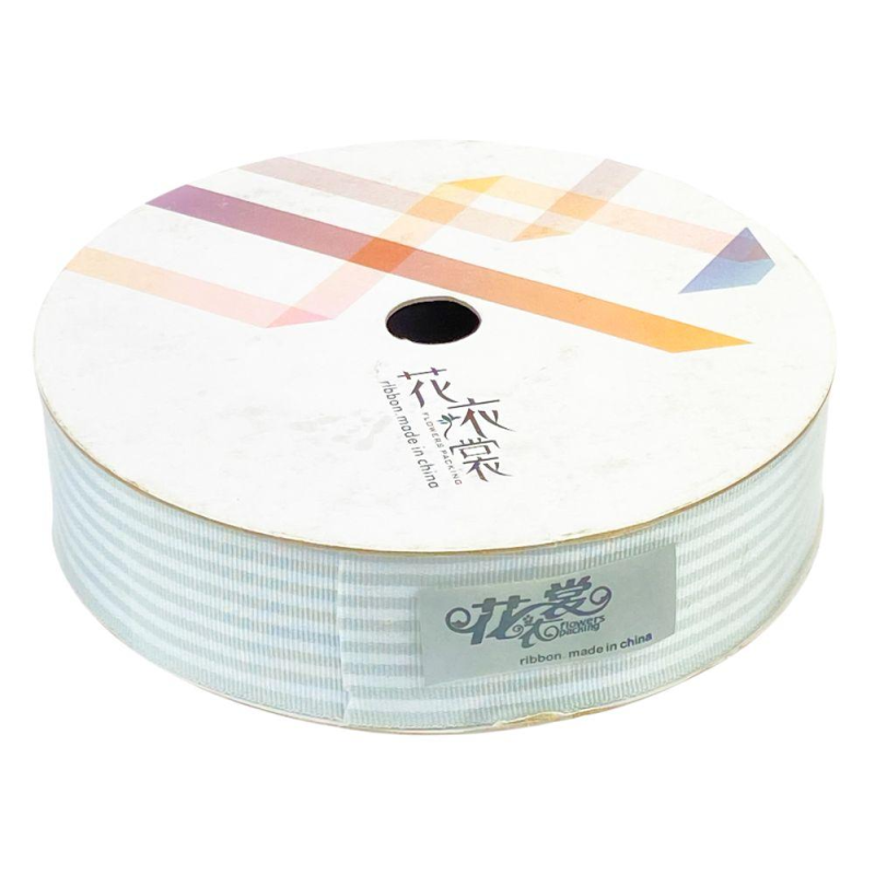 Стрічка декоративна смугаста 28 мм х 25 м (R.HJSD gray) KNZ