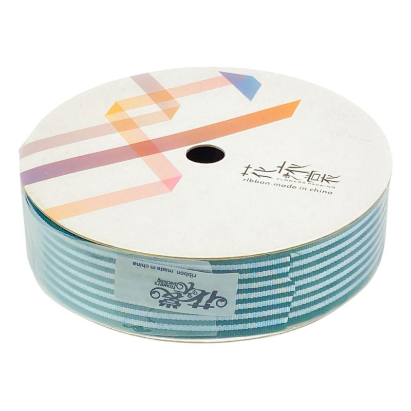 Стрічка декоративна смугаста 28 мм х 25 м (R.HJSD green) KNZ