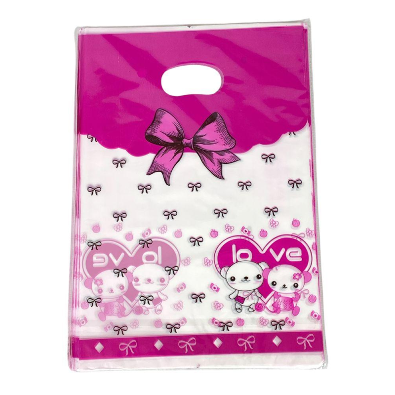 Подарункові пакети, поліетиленові 20 х 30 см, 24 шт/пач Рожевий Unison (10701-4) KNZ