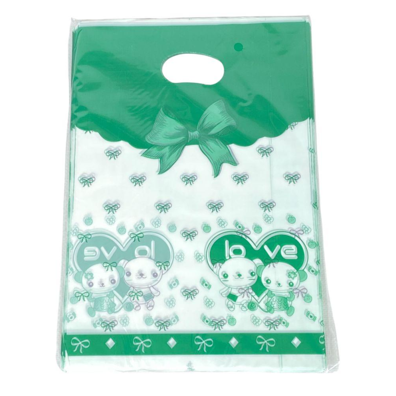 Подарункові пакети, поліетиленові 20 х 30 см, 24 шт/пач Зелений Unison (10701-5) KNZ