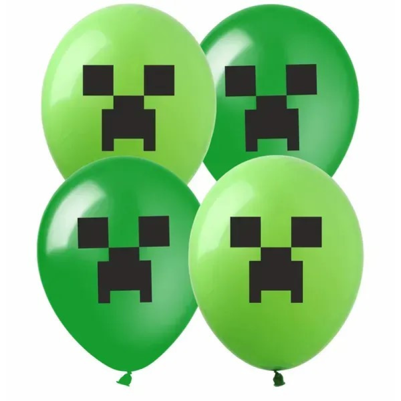 Кульки 12“ (30 см), “Майнкрафт“, 10 шт/пач Зелений Pelican 828022 KNZ