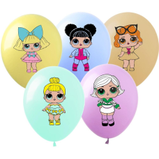 Кульки 12“ (30 см), “Кукла ЛОЛ“, 10 шт/пач Різнобарвний Pelican 828025 KNZ