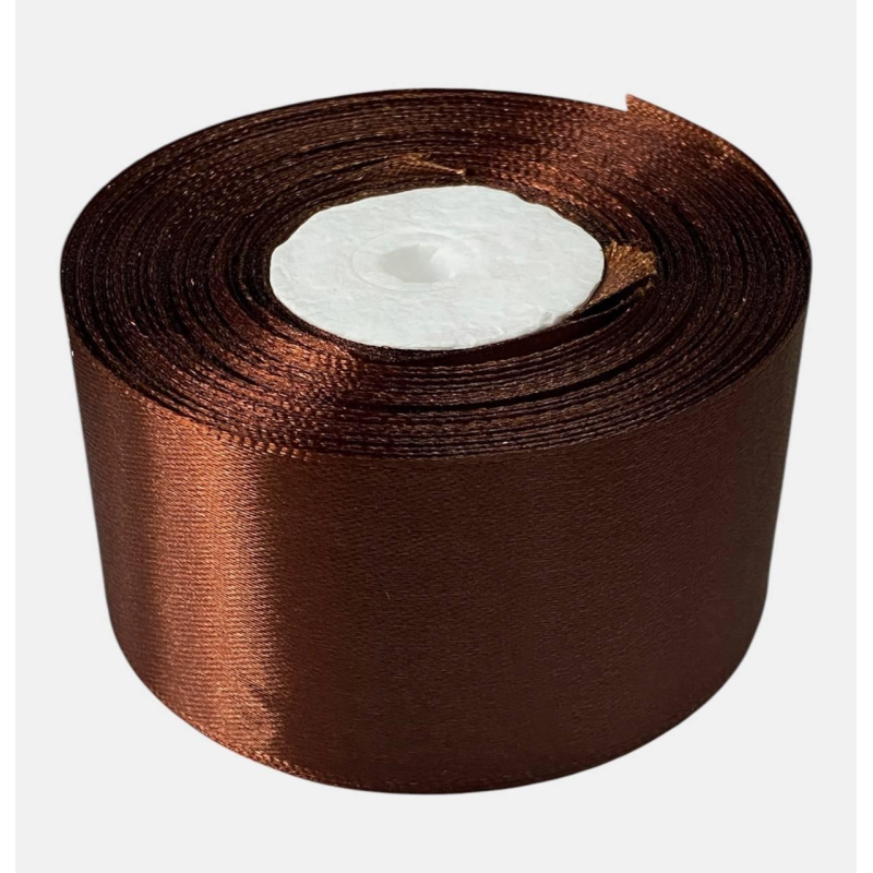 Атласна стрічка 5 см (±5 мм) x 33м Коричневий Marill(LA5033-74 KNZ