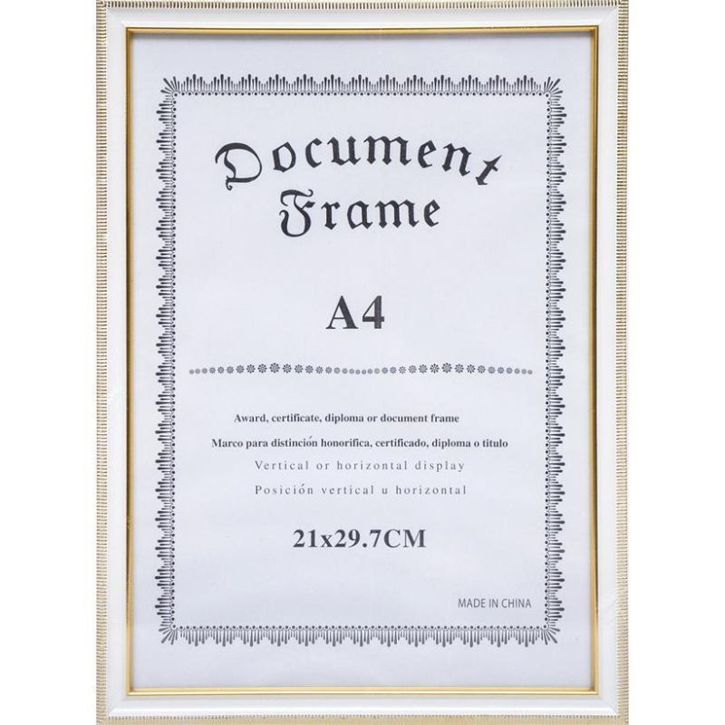 Фоторамка А4 для фото, документів, дипломів, грамот 6077 Біла KNZ