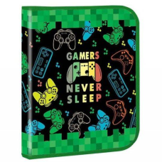 Папка для зошитів B5 на змійці для хлопчика “Gamers never sleep“ KIDIS 14055 KNZ