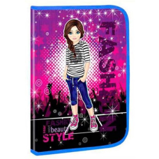 Папка А4 пластикова на змійці з глітером Kidis “Fashion Style“ 7158 KNZ