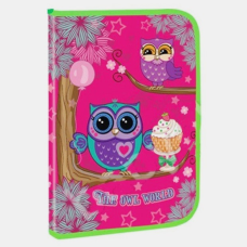 Папка А4 пластикова на змійці з глітером Kidis “Cute little owl“ 7161 KNZ
