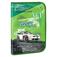 Папка А4 пластикова на змійці з глітером Зелена Kidis “Sport car“ 7159 KNZ