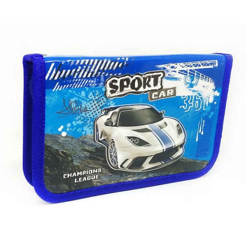 Пенал-книжка 1 відділення без відворотів “Sport Car“ Kidis 7173 Синій KNZ Пенал-книжка 1 відділення без відворотів “Sport Car“ Kidis 7173 Синій KNZ