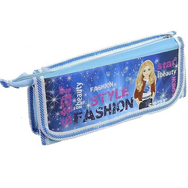 Пенал-сумочка 1 відділення + кишеня на липучці “Fashion style“ Kidis 8907 Синій KNZ