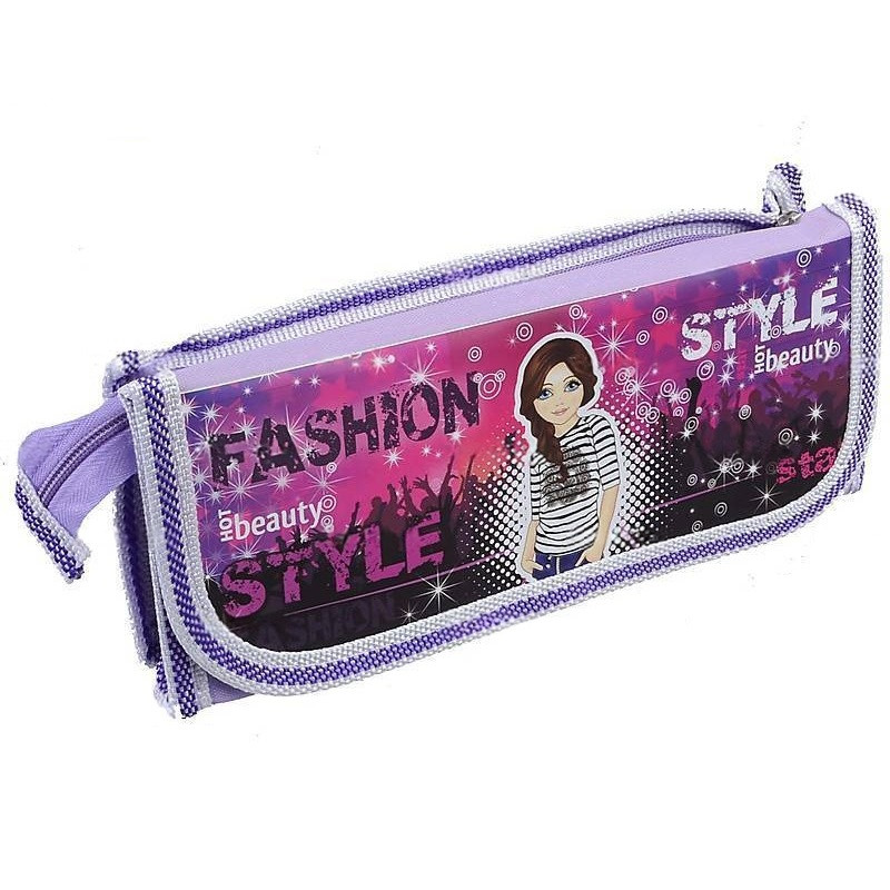 Пенал-сумочка 1 відділення + кишеня на липучці “Fashion style“ Kidis 8907 Фіолетовий KNZ