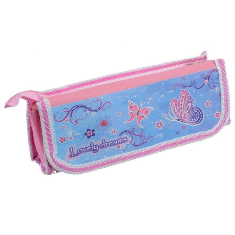 Пенал-сумочка 1 відділення + кишеня на липучці “Butterfly Kidis 8920 Рожевий KNZ