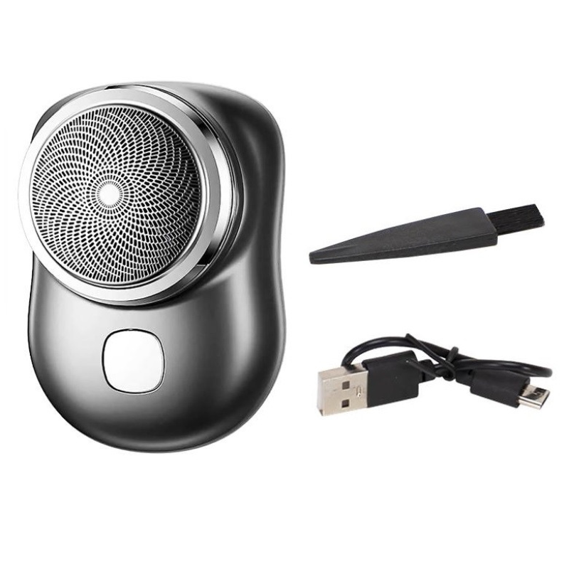 Портативна дорожня міні електробритва бездротова usb із вбудованим акумулятором для бороди щетини KNZ