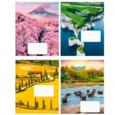 Зошит 18 аркушів клітинка Природа, міста, море, пейзажі і тд KNZ