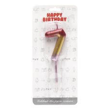 Свічка-цифра в торт “7“ металік різнокольорова JY-1065 KNZ