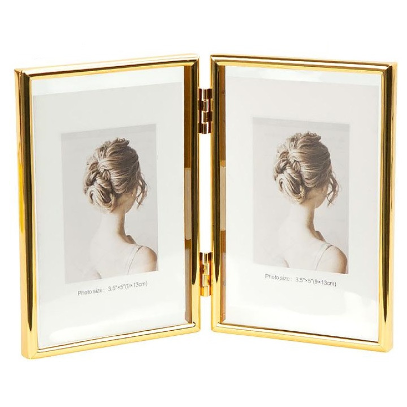 Металева настільна фоторамка на 2 фото розміром 10×15 см GOLD 4R 12001F6G KNZ